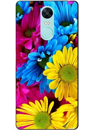 Силиконовый чехол бампер для xiaomi redmi note 4x с рисунком хризантемы