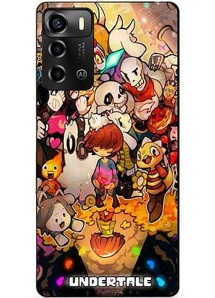 Силиконовый бампер чехол для zte blade a72 с рисунком андертейл undertale