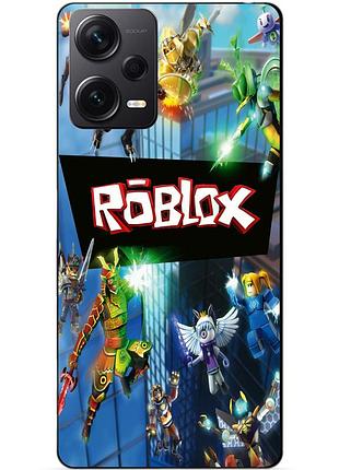 Силиконовый бампер чехол для xiaomi redmi note 12 pro plus с картинкой roblox роблокс
