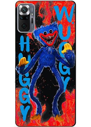 Силиконовый бампер чехол для xiaomi redmi note 10 pro с рисунком huggy wuggy хагги вагги