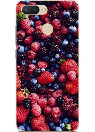 Бампер силіконовий для huawei p smart з малюнком ягідний мікс