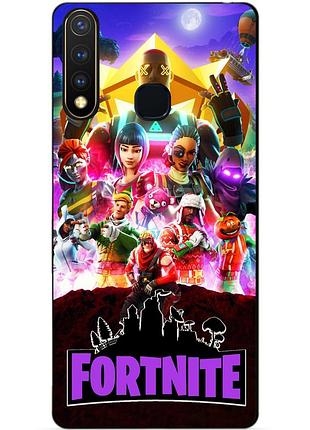 Силиконовый бампер чехол для vivo y19 с рисунком fortnite