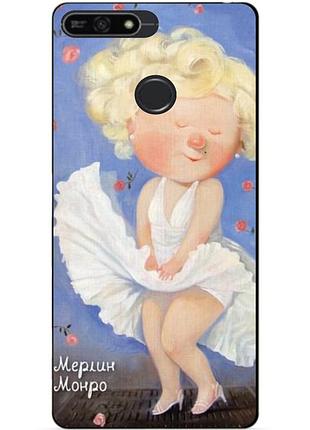 Бампер силіконовий чохол для huawei honor 7a pro з малюнком монро гапчинська