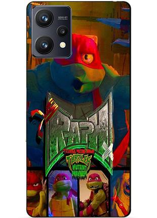 Силиконовый чехол бампер для realme 9 / 9 pro plus с рисунком черепашки ниндзя раф rapf