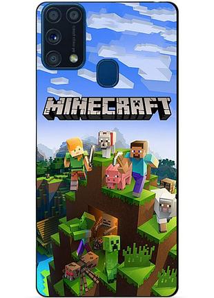 Силиконовый бампер чехол для samsung m31 galaxy m315f с рисунком minecraft