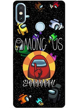 Бампер силиконовый чехол для xiaomi redmi note 5 с рисунком among us