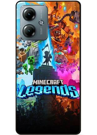 Силиконовый чехол бампер для motorola moto g14 игра майнкрафт minecraft