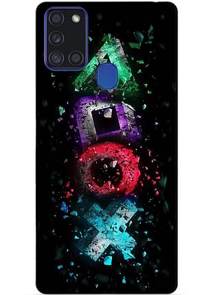 Силіконовий бампер чохол для samsung a21s з малюнком sony playstation