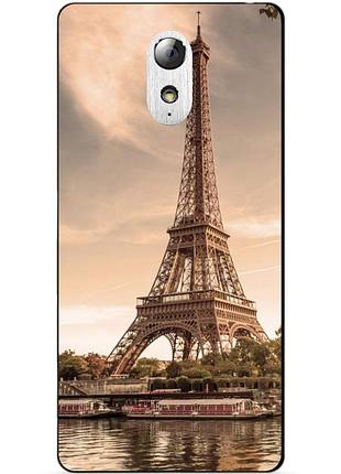 Бампер силіконовий чохол для lenovo vibe p1m з малюнком ейфелева вежа