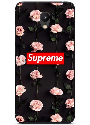 Силіконовий бампер чохол для meizu m6 з малюнком supreme