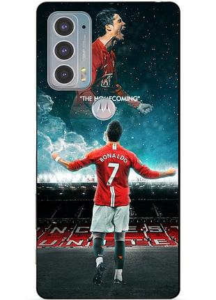 Силиконовый чехол бампер для motorola edge 20 с рисунком роналдо мю ronaldo