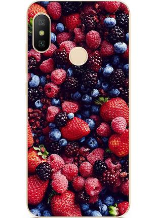 Силіконовий бампер для xiaomi mi a2 lite з малюнком ягоди