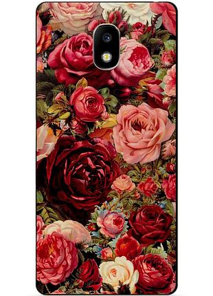 Силиконовый чехол для samsung j5 2017 с рисунком красные розы