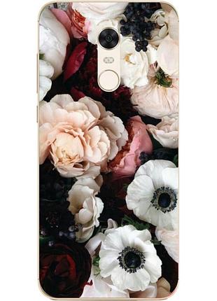 Силіконовий чохол для xiaomi redmi 5 plus з малюнком білі маки