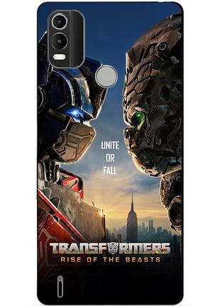 Силиконовый чехол бампер для nokia c21 plus с рисунком звероботы трансформеры transformers