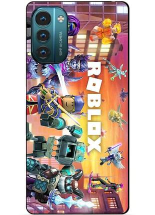 Силиконовый чехол бампер для nokia g21 с картинкой роблокс roblox