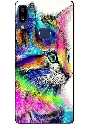 Силіконовий бампер чохол для samsung a10s 2019 galaxy a107f з малюнком акварельний котик