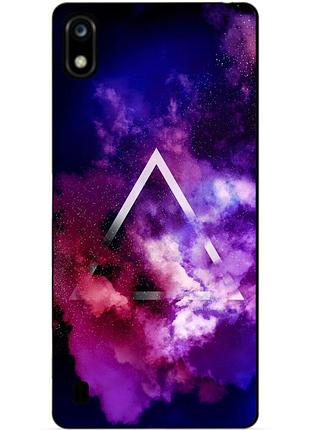 Силиконовый бампер чехол для zte blade a7 с рисунком космос
