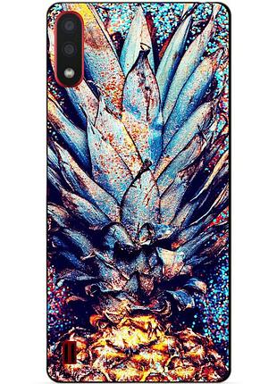 Силиконовый бампер чехол для samsung a01 galaxy a015f с рисунком ананас