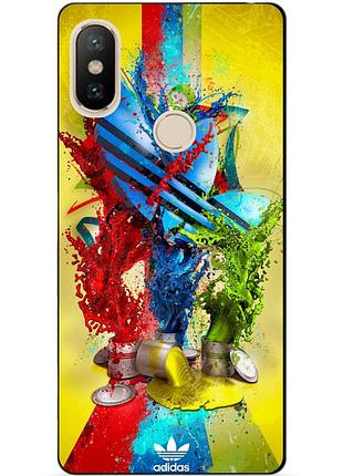 Силиконовый бампер чехол для xiaomi redmi s2 с рисунком adidas