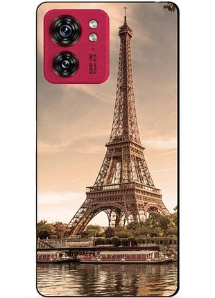 Силиконовый чехол бампер для motorola edge 40 с рисунком эйфелева башня франция париж