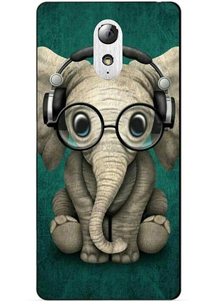 Силиконовый бампер чехол для lenovo vibe p1m с принтом слоник