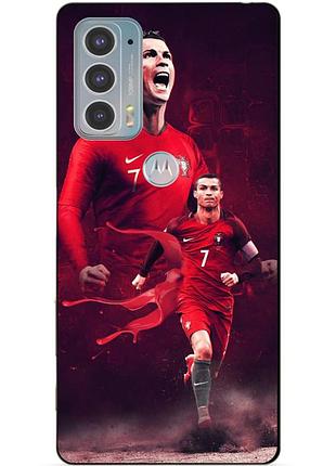 Силіконовий чохол бампер для motorola edge 20 з малюнком ronaldo португалі роналдо