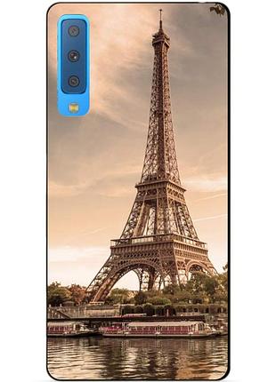 Бампер силіконовий для samsung a7 2018 galaxy a750 з малюнком париж