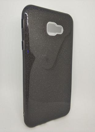 Чохол з блискітками для samsung j4 plus galaxy j415 чорний
