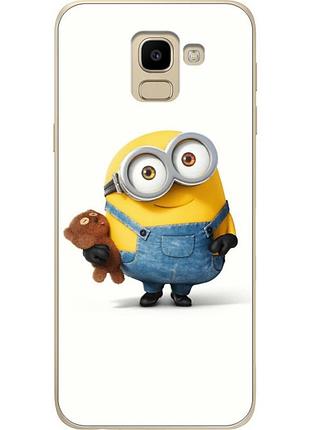 Силиконовый бампер для samsung j6 2018 galaxy j600 с рисунком миньон боб