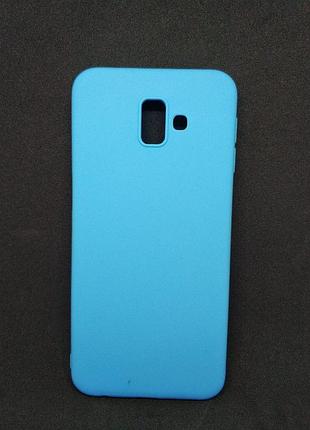 Силиконовый чехол бампер для samsung j6 plus candy case голубой
