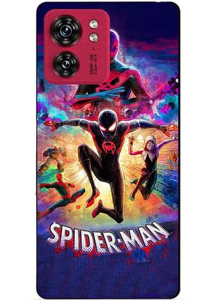 Силиконовый чехол бампер для motorola edge 40 spider man человек паук