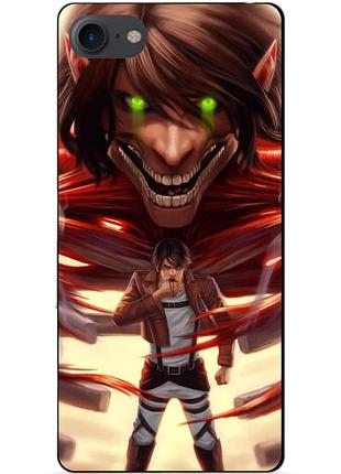 Силіконовий чохол бампер для iphone 7 з малюнком attack on titan атака титанів