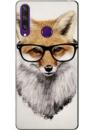 Силиконовый чехол бампер для huawei y6p с рисунком лиса