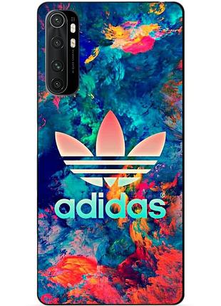 Силіконовий бампер чохол для xiaomi mi note 10 lite з малюнком adidas