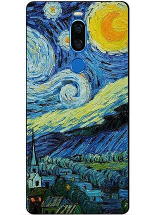 Чехол силиконовый бампер для meizu x8 с рисунком лунная ночь