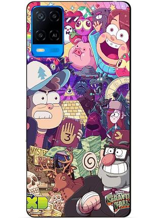 Силиконовый бампер чехол для oppo a54 с рисунком гравити фолз