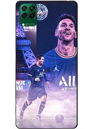 Силиконовый чехол бампер для huawei p40 lite с рисунком messi psg