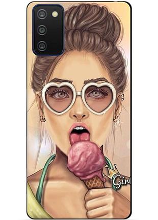 Силіконовий бампер чохол для samsung a03s з малюнком морозиво