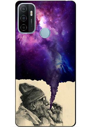 Силиконовый бампер чехол для oppo a53 с рисунком дед космос