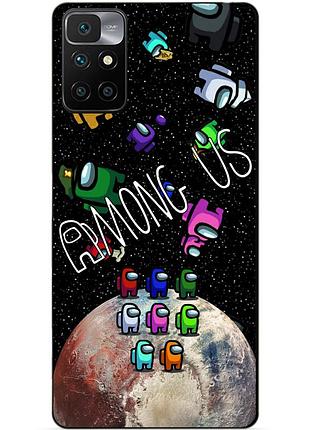Силіконовий бампер чохол для xiaomi redmi note 11 з малюнком амонг ас