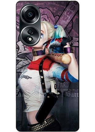 Силиконовый бампер чехол для oppo a58 с рисунком харли квинн harley quinn joker