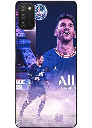 Силіконовий бампер чохол для samsung a02s з малюнком messi psg