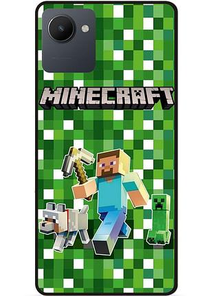 Силіконовий чохол бампер для realme c30s стів minecraft кріпер майнкрафт