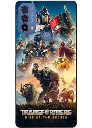 Силиконовый чехол бампер для motorola moto e20 с картинкой звероботы трансформеры transformers
