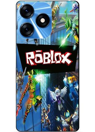 Силиконовый чехол бампер для tecno spark 10 с картинкой roblox роблокс