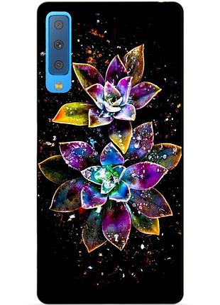 Чехол силиконовый для samsung a7 2018 galaxy a750 с рисунком волшебные растения