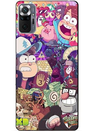 Силиконовый бампер чехол для xiaomi redmi note 10 pro с рисунком гравити фолз