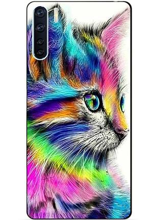 Силиконовый бампер чехол для oppo a91 с рисунком акварельный кот