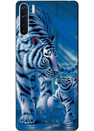 Силіконовий бампер чохол для oppo a91 з малюнком тигри